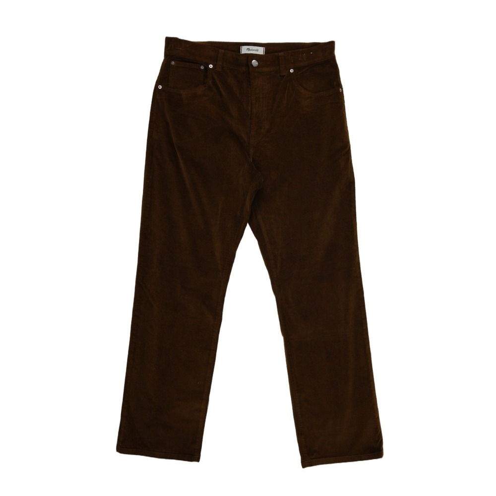 Madewell Classic Longline Straight Pants Womens Size 31 Brown Corduroy High Rise